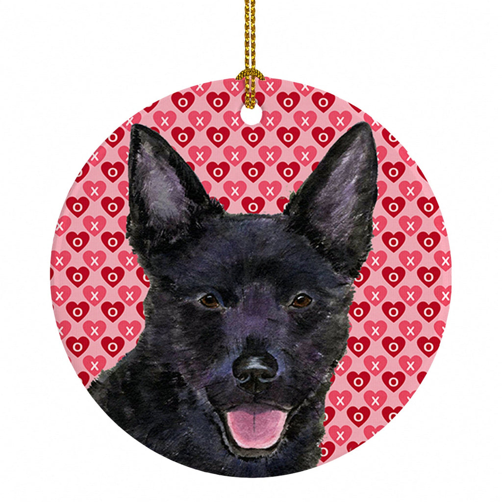 Australian Kelpie Hearts Love Valentine's Day Ceramic Ornament Christmas Tree Hanging Decorations for Home Christmas Holiday, Party, Gift, 3 in, Multicolor