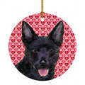 Australian Kelpie Hearts Love Valentine's Day Ceramic Ornament Christmas Tree Hanging Decorations for Home Christmas Holiday, Party, Gift, 3 in, Multicolor