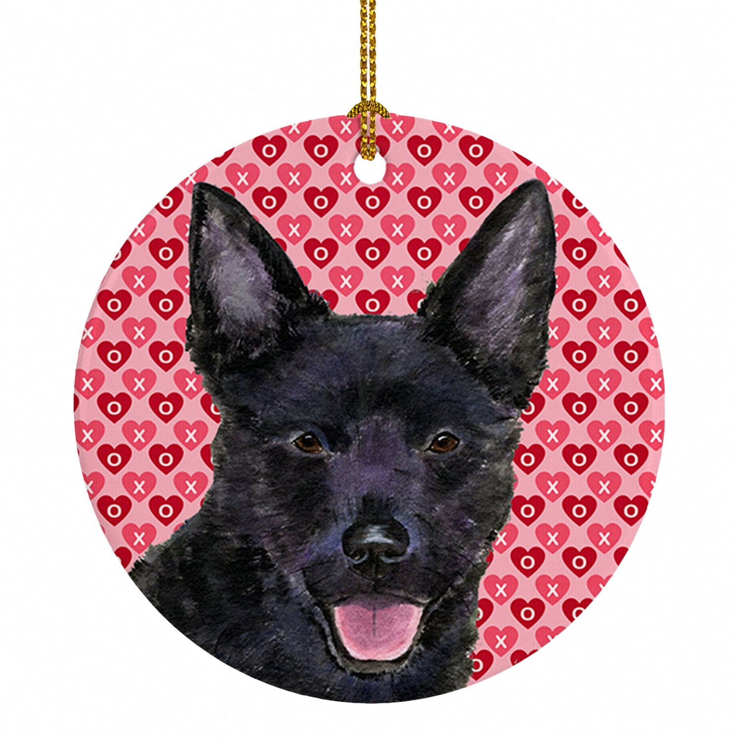 Australian Kelpie Hearts Love Valentine's Day Ceramic Ornament Christmas Tree Hanging Decorations for Home Christmas Holiday, Party, Gift, 3 in, Multicolor