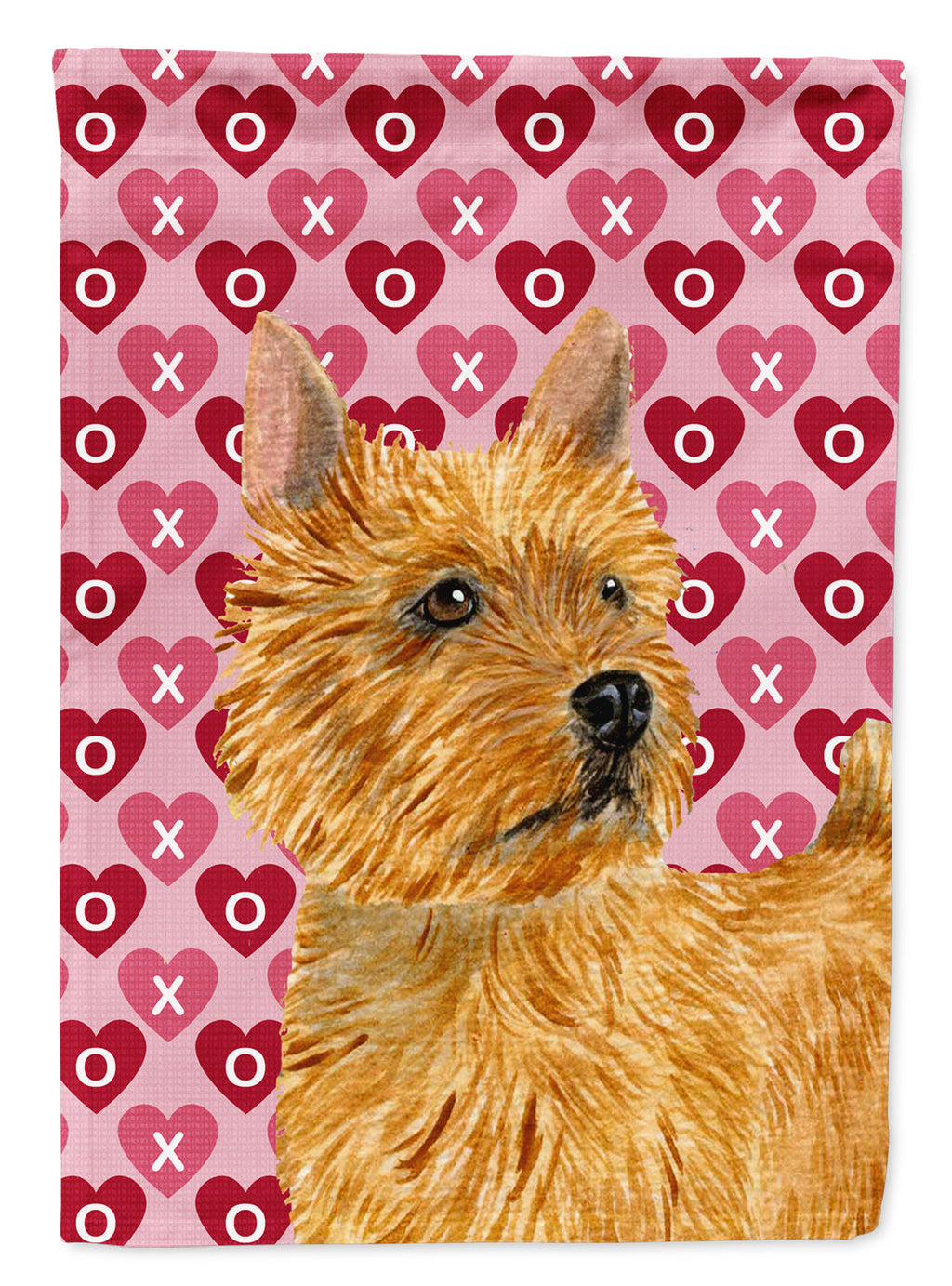 Norwich Terrier Hearts Love and Valentine's Day Portrait Garden Flag Mailbox Decorative Yard Banner Outside Patio Artwork for Flower Beds, Garden Size, Multicolor