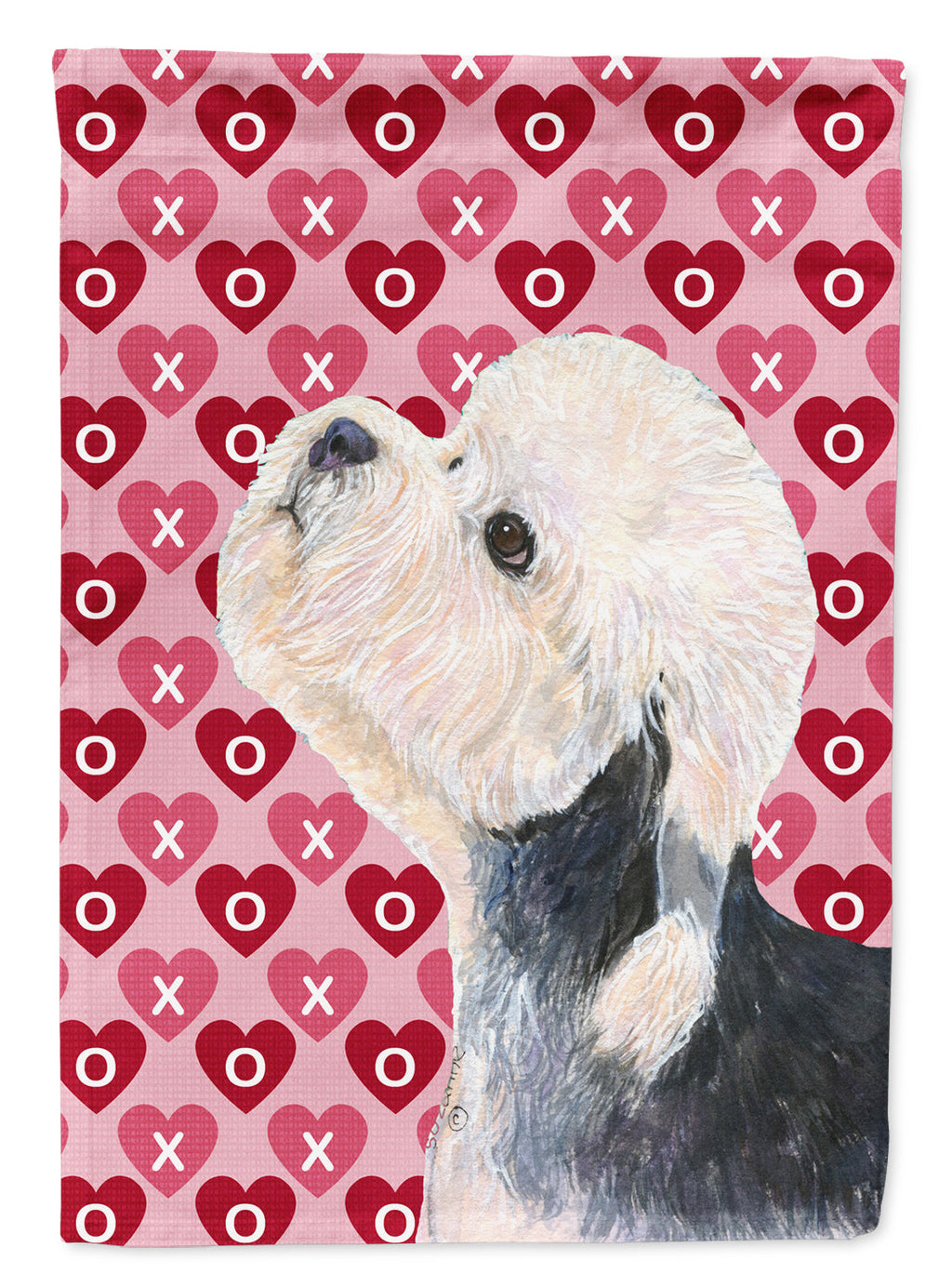 Dandie Dinmont Terrier Hearts Love Valentine's Day Garden Flag Mailbox Decorative Yard Banner Outside Patio Artwork for Flower Beds, Garden Size, Multicolor