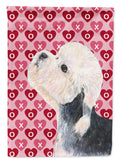 Dandie Dinmont Terrier Hearts Love Valentine's Day Garden Flag Mailbox Decorative Yard Banner Outside Patio Artwork for Flower Beds, Garden Size, Multicolor