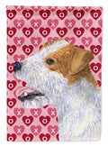 Jack Russell Terrier Hearts Love and Valentine's Day Portrait Garden Flag Mailbox Decorative Yard Banner Outside Patio Artwork for Flower Beds, Garden Size, Multicolor