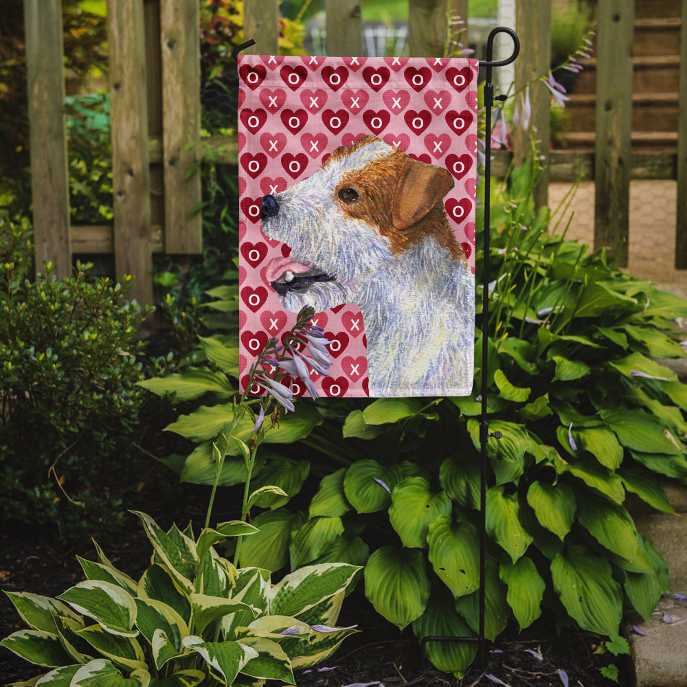 Jack Russell Terrier Hearts Love and Valentine's Day Portrait Garden Flag Mailbox Decorative Yard Banner Outside Patio Artwork for Flower Beds, Garden Size, Multicolor