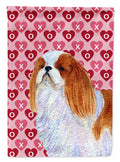English Toy Spaniel Hearts Love and Valentine's Day Portrait Garden Flag Mailbox Decorative Yard Banner Outside Patio Artwork for Flower Beds, Garden Size, Multicolor