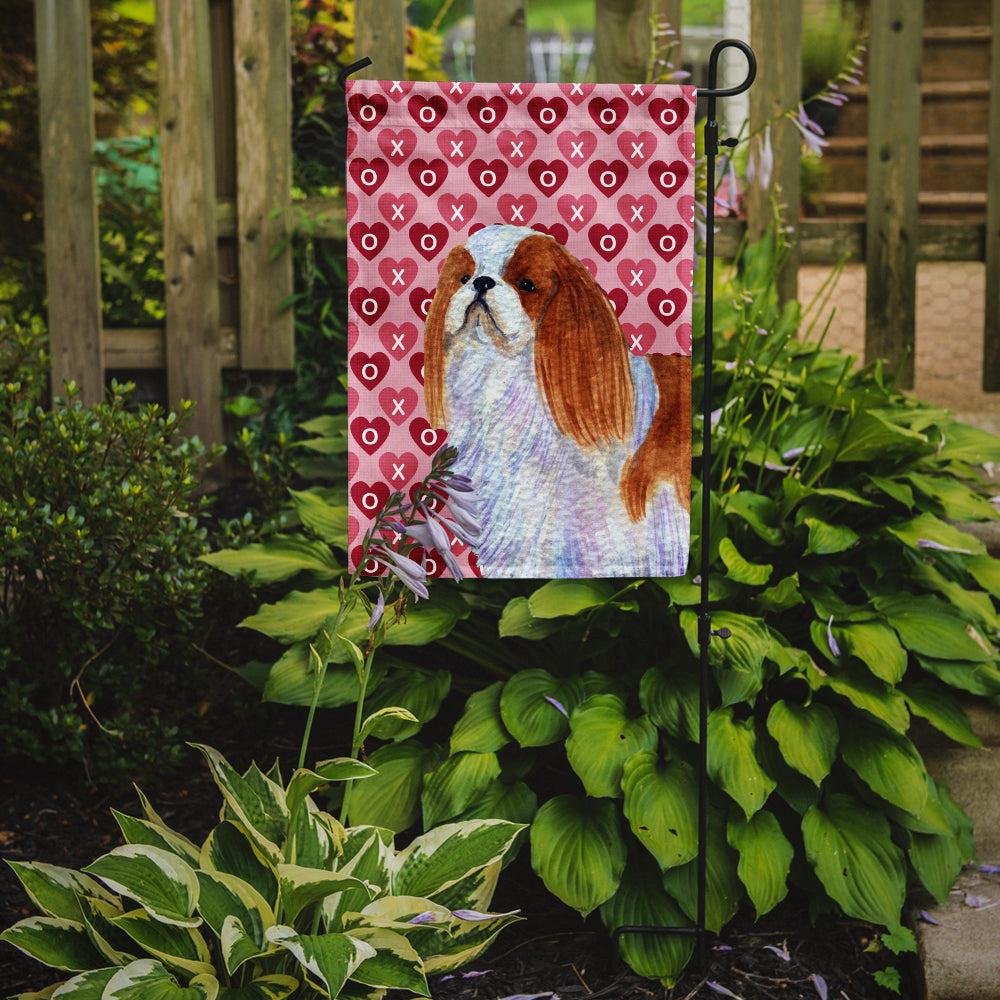 English Toy Spaniel Hearts Love and Valentine's Day Portrait Garden Flag Mailbox Decorative Yard Banner Outside Patio Artwork for Flower Beds, Garden Size, Multicolor