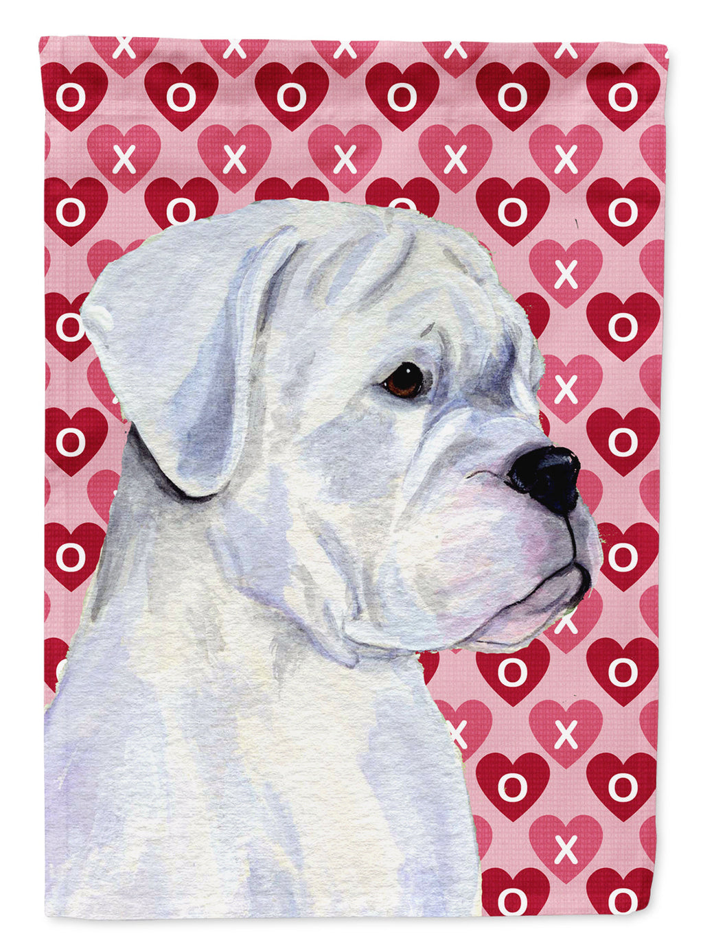 Boxer Hearts Love and Valentine's Day Portrait Garden Flag Mailbox Decorative Yard Banner Outside Patio Artwork for Flower Beds, Garden Size, Multicolor