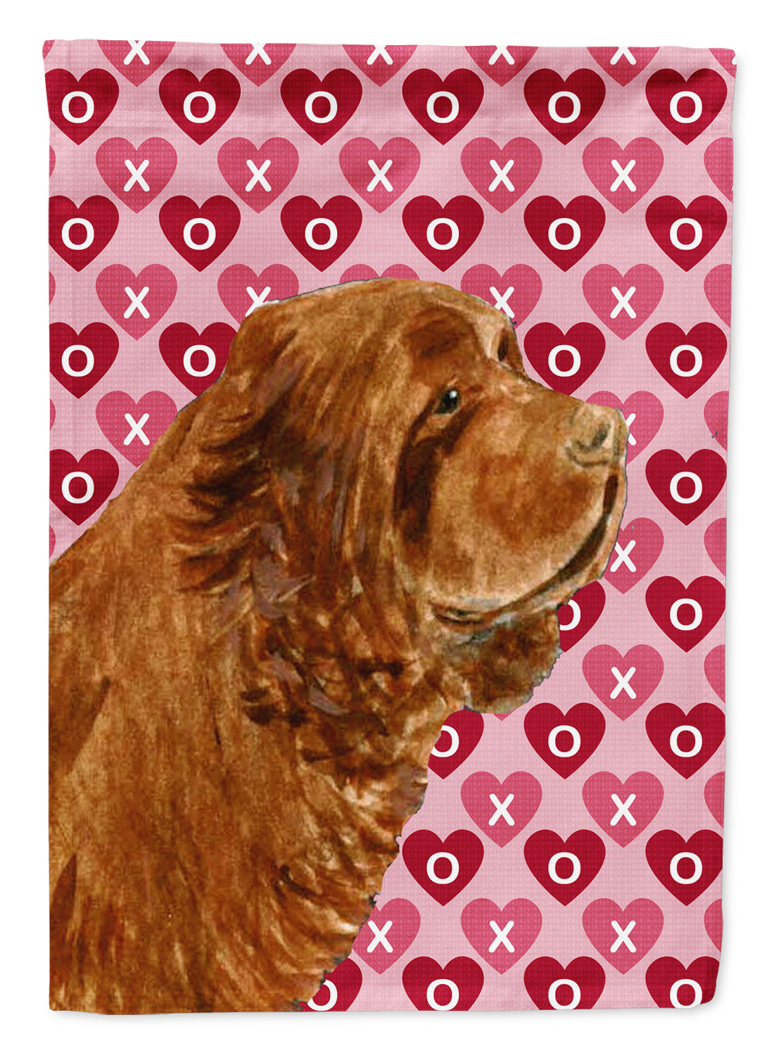 Sussex Spaniel Hearts Love Valentine's Day Garden Flag Mailbox Decorative Yard Banner Outside Patio Artwork for Flower Beds, Garden Size, Multicolor