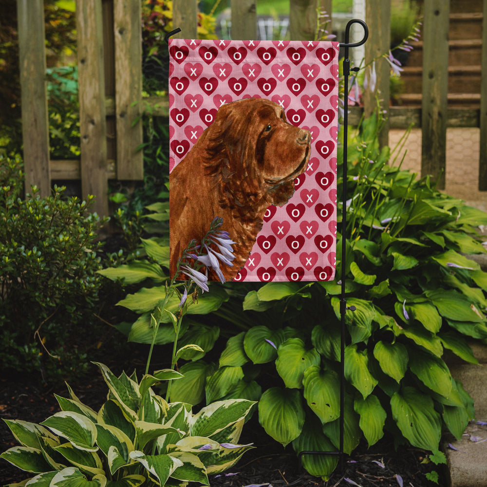 Sussex Spaniel Hearts Love Valentine's Day Garden Flag Mailbox Decorative Yard Banner Outside Patio Artwork for Flower Beds, Garden Size, Multicolor