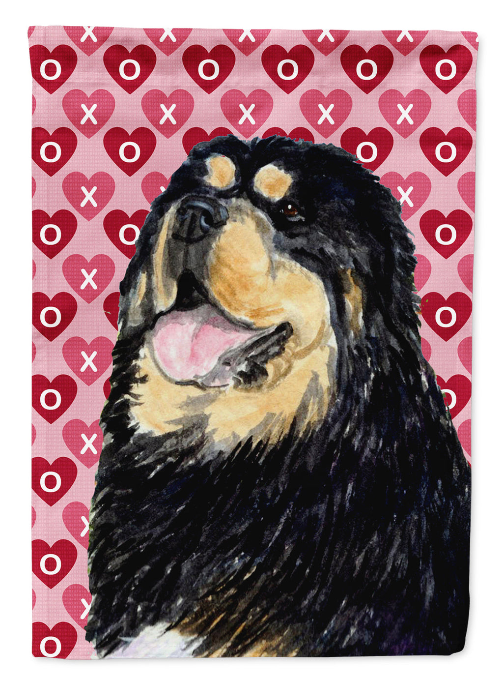 Tibetan Mastiff Hearts Love Valentine's Day Garden Flag Mailbox Decorative Yard Banner Outside Patio Artwork for Flower Beds, Garden Size, Multicolor