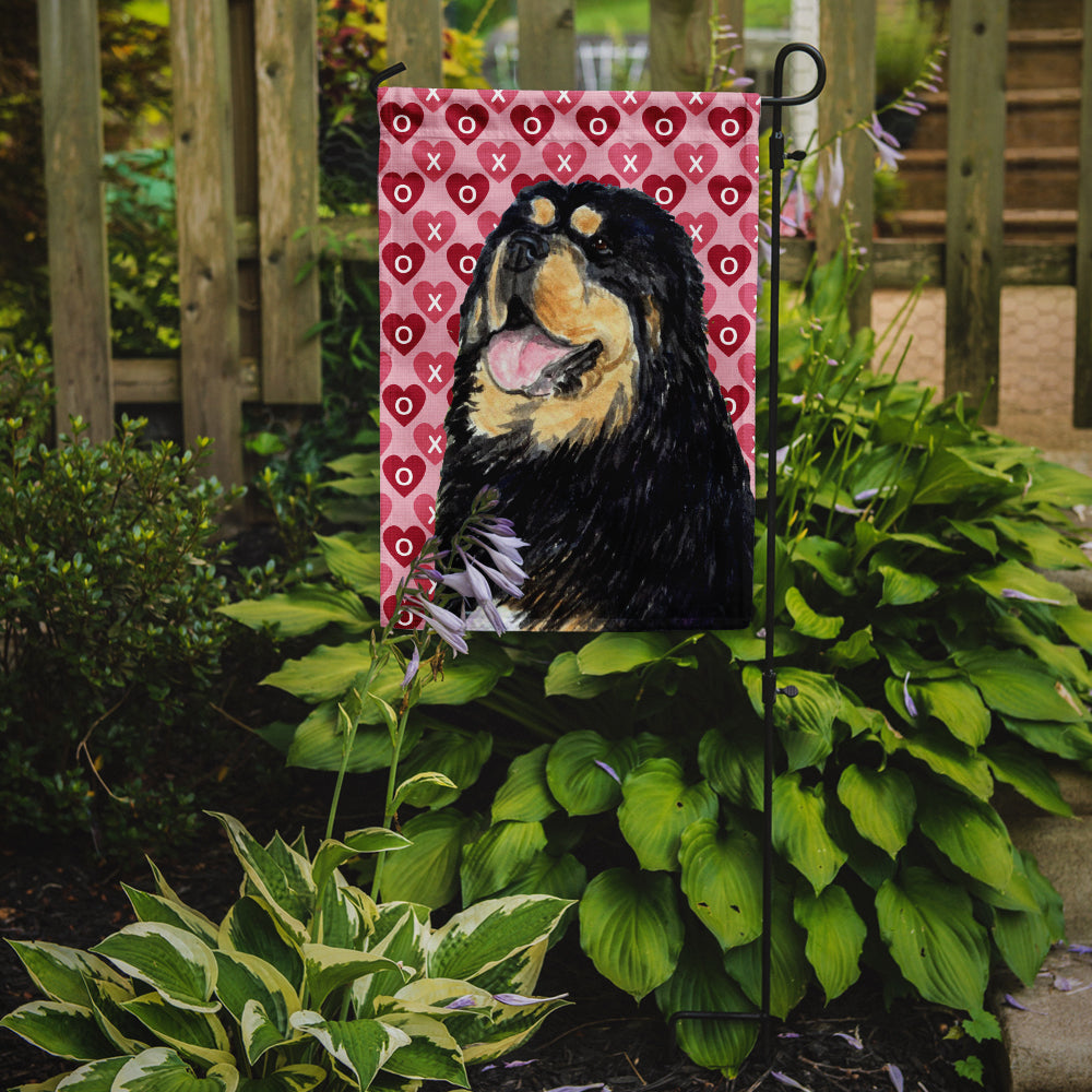 Tibetan Mastiff Hearts Love Valentine's Day Garden Flag Mailbox Decorative Yard Banner Outside Patio Artwork for Flower Beds, Garden Size, Multicolor