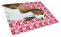 Springer Spaniel Hearts Love Valentine's Day Cutting Board Tempered Glass Kitchen Cutting Surface, Heat Resistant Chopping, Non-Slip Feet, Food Prep & Serving