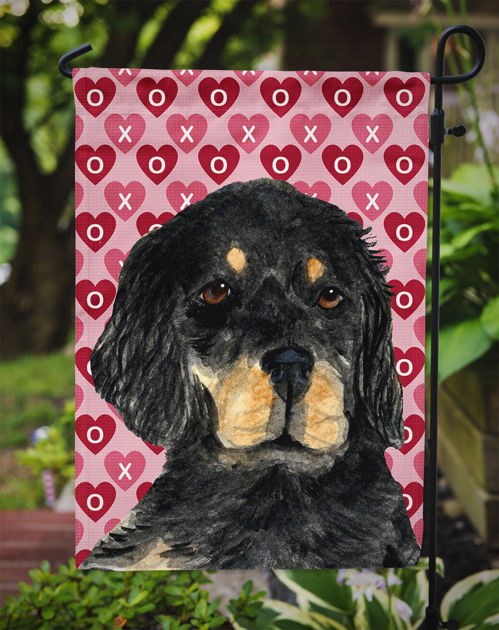 Gordon Setter Hearts Love and Valentine's Day Portrait Garden Flag Mailbox Decorative Yard Banner Outside Patio Artwork for Flower Beds, Garden Size, Multicolor