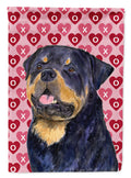 Rottweiler Hearts Love and Valentine's Day Portrait Garden Flag Mailbox Decorative Yard Banner Outside Patio Artwork for Flower Beds, Garden Size, Multicolor