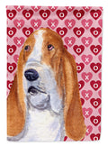 Basset Hound Hearts Love and Valentine's Day Portrait Garden Flag Mailbox Decorative Yard Banner Outside Patio Artwork for Flower Beds, Garden Size, Multicolor
