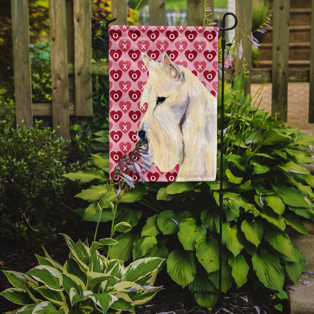 Scottish Terrier Hearts Love Valentine's Day Portrait Garden Flag Mailbox Decorative Yard Banner Outside Patio Artwork for Flower Beds, Garden Size, Multicolor