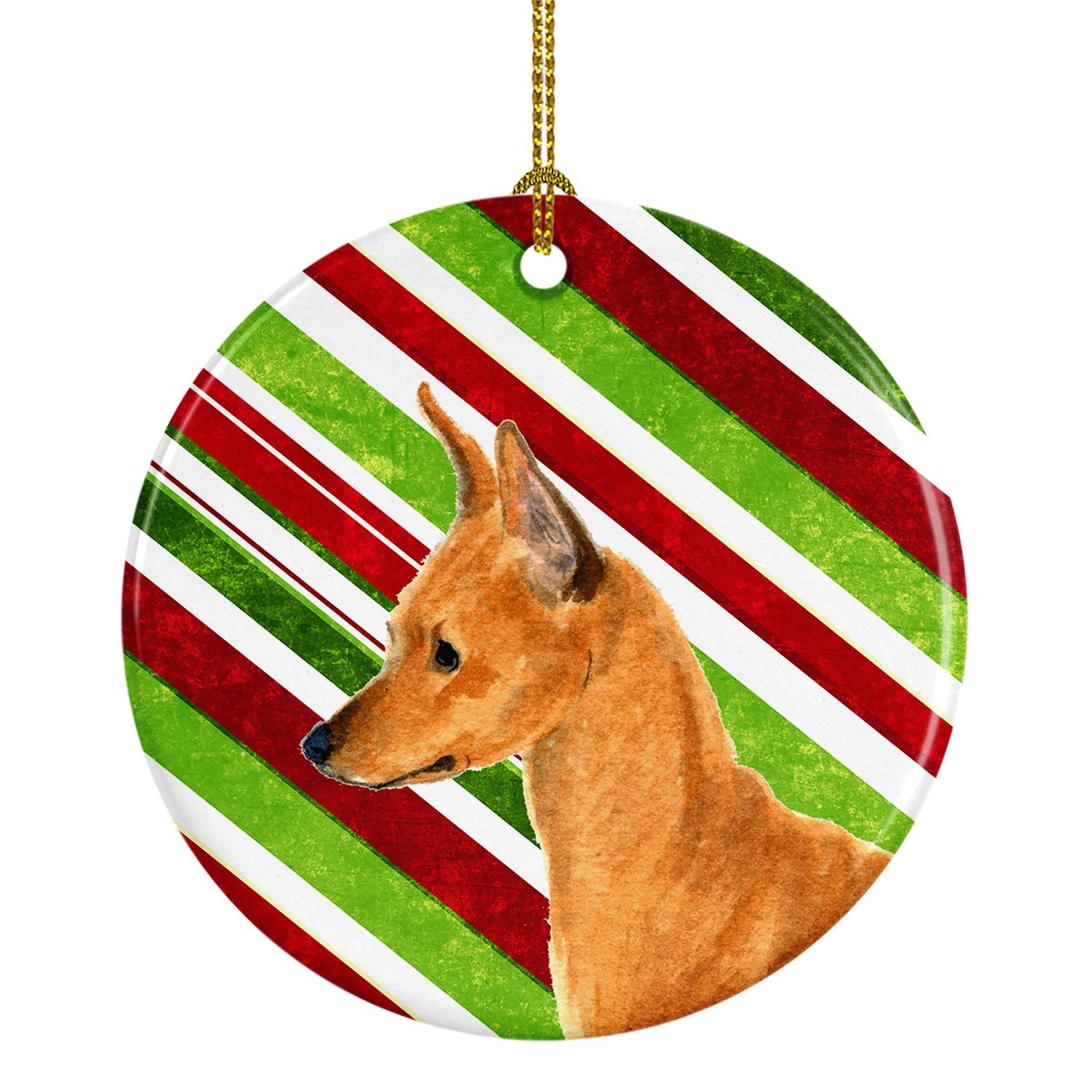 Min Pin Candy Cane Holiday Christmas Ceramic Ornament Christmas Tree Hanging Decorations for Home Christmas Holiday, Party, Gift, 3 in, Multicolor