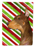 Doberman Candy Cane Holiday Christmas Garden Flag Mailbox Decorative Yard Banner Outside Patio Artwork for Flower Beds, Garden Size, Multicolor
