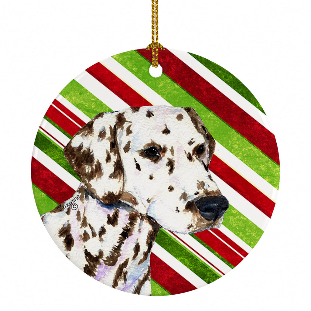 Dalmatian Candy Cane Holiday Christmas Ceramic Ornament Christmas Tree Hanging Decorations for Home Christmas Holiday, Party, Gift, 3 in, Multicolor