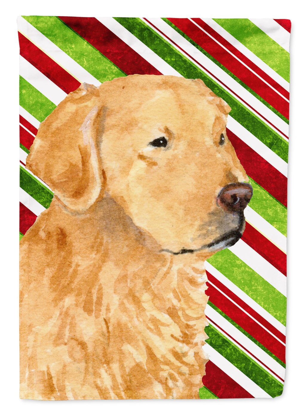 Golden Retriever Candy Cane Holiday Christmas Garden Flag Mailbox Decorative Yard Banner Outside Patio Artwork for Flower Beds, Garden Size, Multicolor