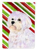 Maltese Candy Cane Holiday Christmas Garden Flag Mailbox Decorative Yard Banner Outside Patio Artwork for Flower Beds, Garden Size, Multicolor
