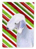 Bedlington Terrier Candy Cane Holiday Christmas Garden Flag Mailbox Decorative Yard Banner Outside Patio Artwork for Flower Beds, Garden Size, Multicolor