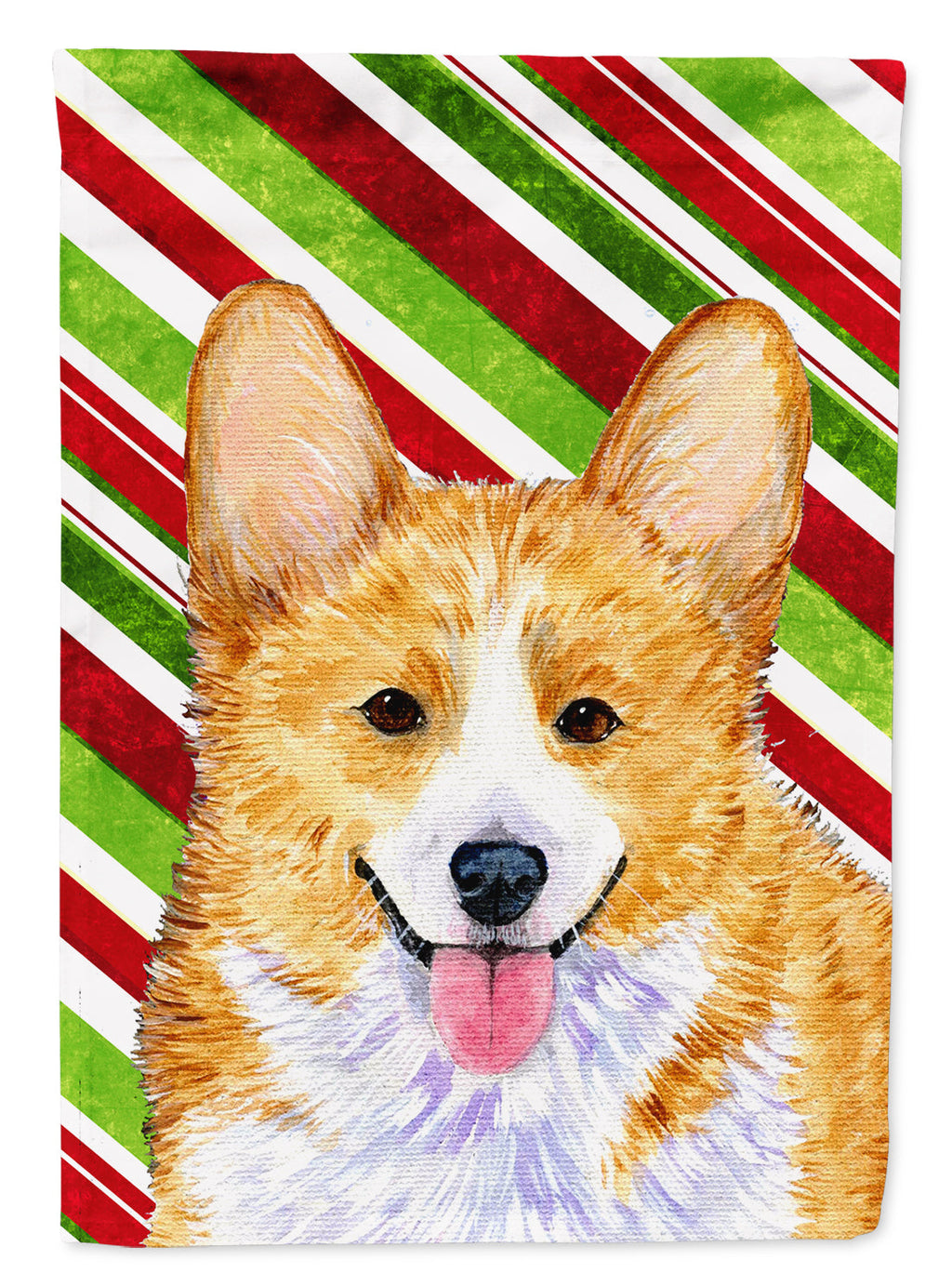 Corgi Candy Cane Holiday Christmas Garden Flag Mailbox Decorative Yard Banner Outside Patio Artwork for Flower Beds, Garden Size, Multicolor