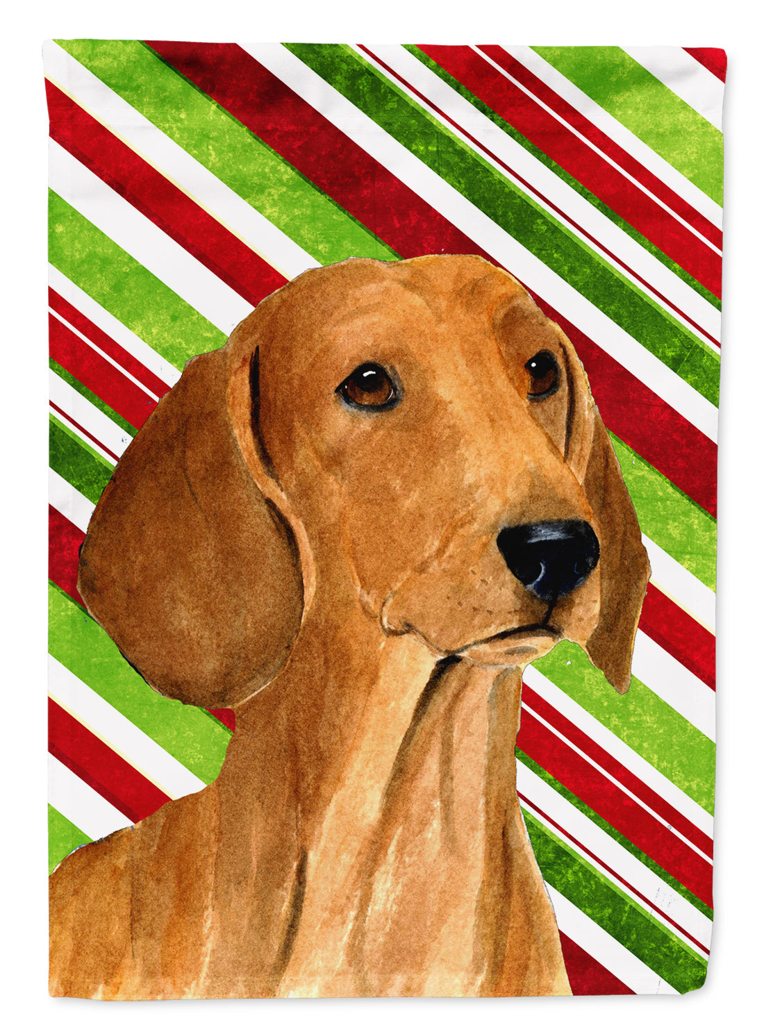 Dachshund Candy Cane Holiday Christmas Garden Flag Mailbox Decorative Yard Banner Outside Patio Artwork for Flower Beds, Garden Size, Multicolor