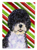 Portuguese Water Dog Candy Cane Holiday Christmas Garden Flag Mailbox Decorative Yard Banner Outside Patio Artwork for Flower Beds, Garden Size, Multicolor