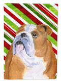Bulldog English Candy Cane Holiday Christmas Garden Flag Mailbox Decorative Yard Banner Outside Patio Artwork for Flower Beds, Garden Size, Multicolor