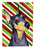 Doberman Candy Cane Holiday Christmas Garden Flag Mailbox Decorative Yard Banner Outside Patio Artwork for Flower Beds, Garden Size, Multicolor