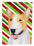 Bull Terrier Candy Cane Holiday Christmas Garden Flag Mailbox Decorative Yard Banner Outside Patio Artwork for Flower Beds, Garden Size, Multicolor