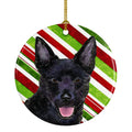 Australian Kelpie Candy Cane Holiday Christmas Ceramic Ornament Christmas Tree Hanging Decorations for Home Christmas Holiday, Party, Gift, 3 in, Multicolor