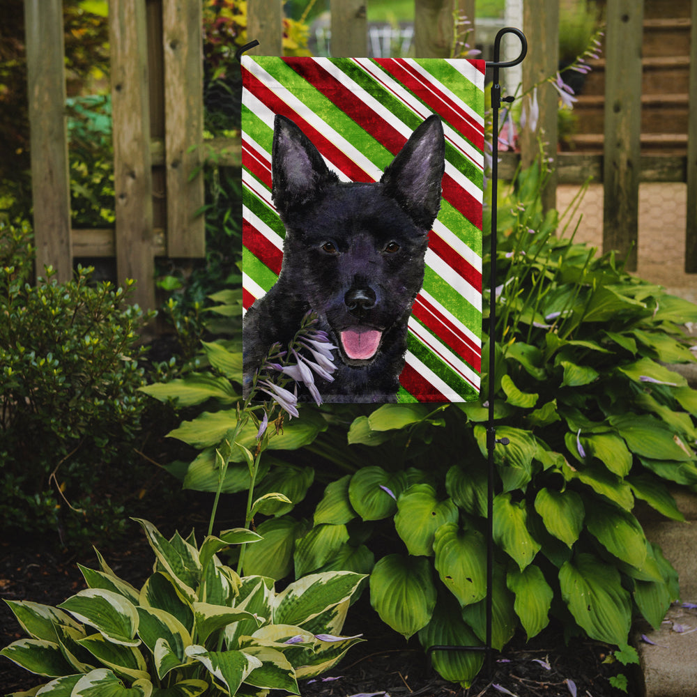Australian Kelpie Candy Cane Holiday Christmas Garden Flag Mailbox Decorative Yard Banner Outside Patio Artwork for Flower Beds, Garden Size, Multicolor