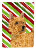 Norwich Terrier Candy Cane Holiday Christmas Garden Flag Mailbox Decorative Yard Banner Outside Patio Artwork for Flower Beds, Garden Size, Multicolor