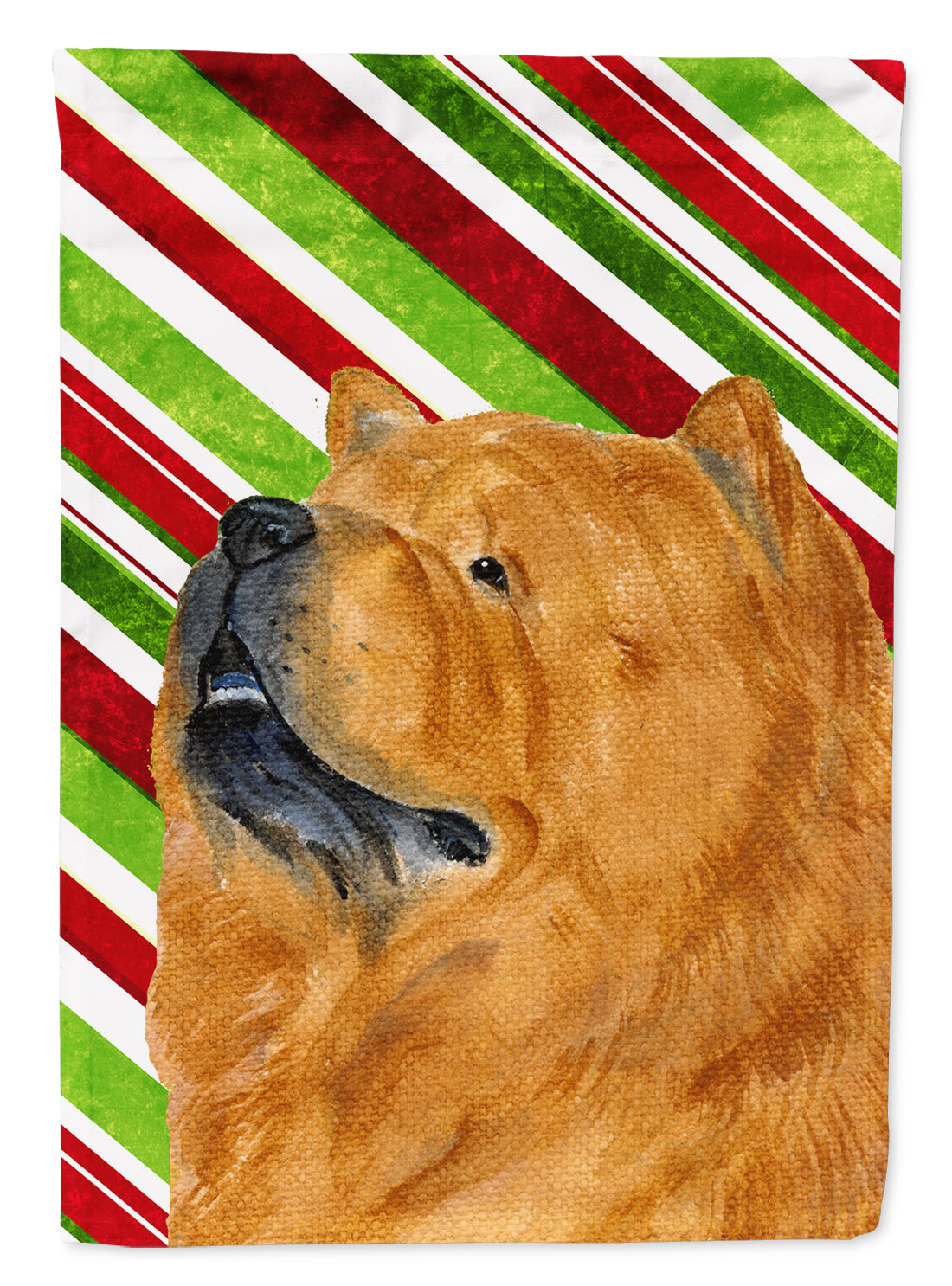 Chow Chow Candy Cane Holiday Christmas Garden Flag Mailbox Decorative Yard Banner Outside Patio Artwork for Flower Beds, Garden Size, Multicolor