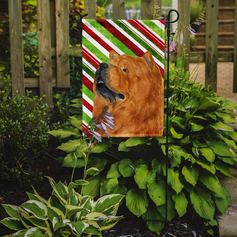 Chow Chow Candy Cane Holiday Christmas Garden Flag Mailbox Decorative Yard Banner Outside Patio Artwork for Flower Beds, Garden Size, Multicolor