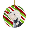 Dandie Dinmont Terrier Candy Cane Holiday Christmas Ceramic Ornament Christmas Tree Hanging Decorations for Home Christmas Holiday, Party, Gift, 3 in, Multicolor