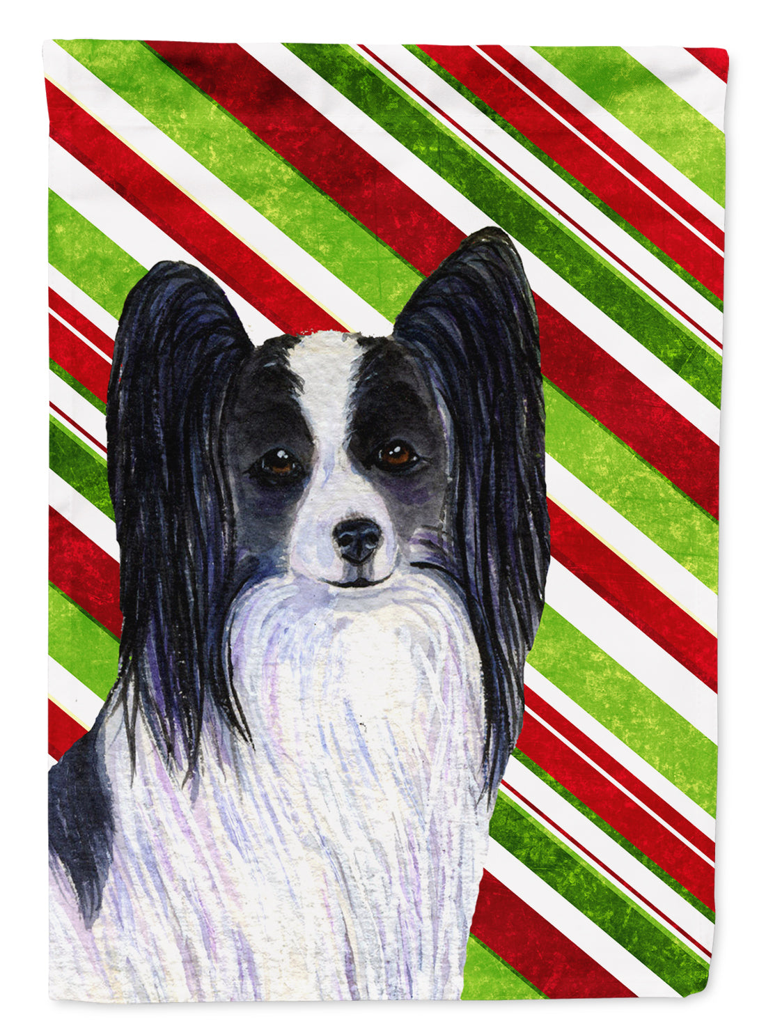 Papillon Candy Cane Holiday Christmas Garden Flag Mailbox Decorative Yard Banner Outside Patio Artwork for Flower Beds, Garden Size, Multicolor