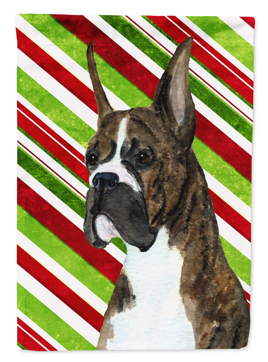 Boxer Candy Cane Holiday Christmas Garden Flag Mailbox Decorative Yard Banner Outside Patio Artwork for Flower Beds, Garden Size, Multicolor