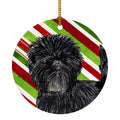 Affenpinscher Candy Cane Holiday Christmas Ceramic Ornament Christmas Tree Hanging Decorations for Home Christmas Holiday, Party, Gift, 3 in, Multicolor