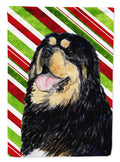 Tibetan Mastiff Candy Cane Holiday Christmas Garden Flag Mailbox Decorative Yard Banner Outside Patio Artwork for Flower Beds, Garden Size, Multicolor