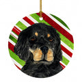 Gordon Setter Candy Cane Holiday Christmas Ceramic Ornament Christmas Tree Hanging Decorations for Home Christmas Holiday, Party, Gift, 3 in, Multicolor
