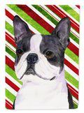 Boston Terrier Candy Cane Holiday Christmas Garden Flag Mailbox Decorative Yard Banner Outside Patio Artwork for Flower Beds, Garden Size, Multicolor