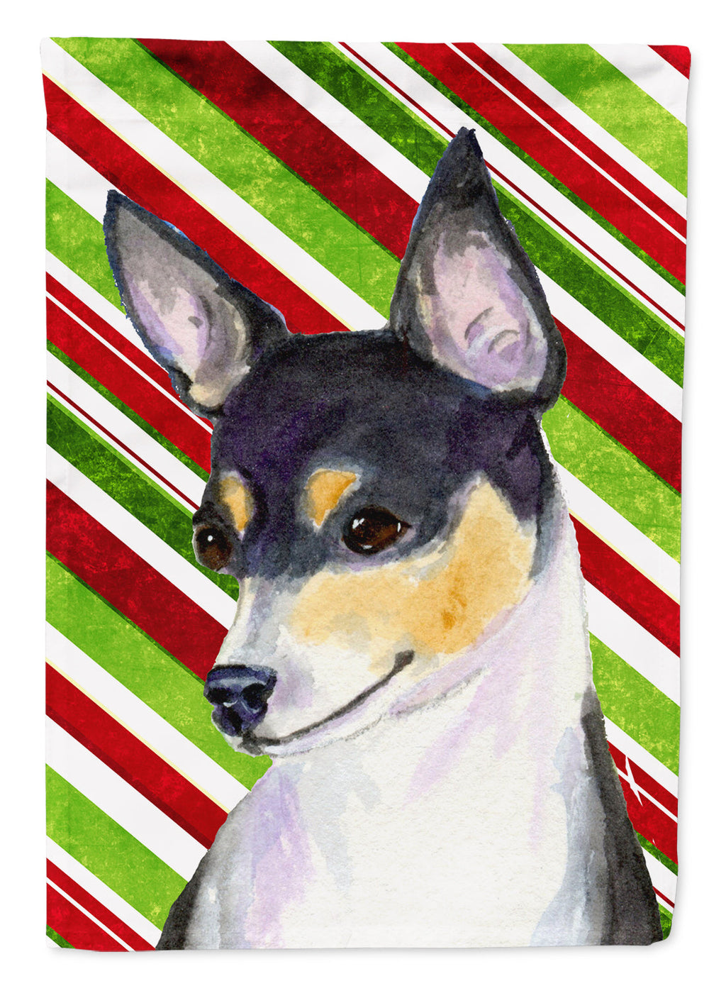 Chihuahua Candy Cane Holiday Christmas Garden Flag Mailbox Decorative Yard Banner Outside Patio Artwork for Flower Beds, Garden Size, Multicolor