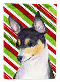 Chihuahua Candy Cane Holiday Christmas Garden Flag Mailbox Decorative Yard Banner Outside Patio Artwork for Flower Beds, Garden Size, Multicolor