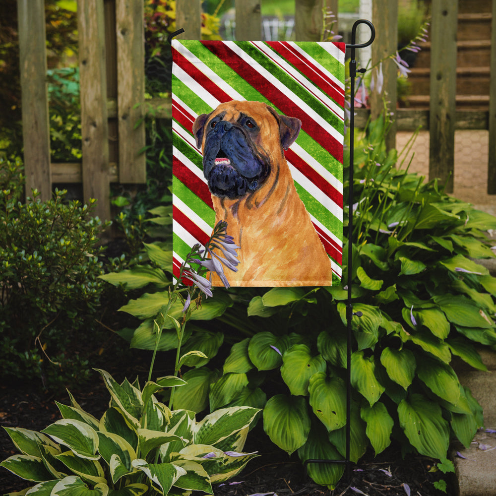 Mastiff Candy Cane Holiday Christmas Garden Flag Mailbox Decorative Yard Banner Outside Patio Artwork for Flower Beds, Garden Size, Multicolor