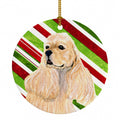 Cocker Spaniel Candy Cane Holiday Christmas Ceramic Ornament Christmas Tree Hanging Decorations for Home Christmas Holiday, Party, Gift, 3 in, Multicolor