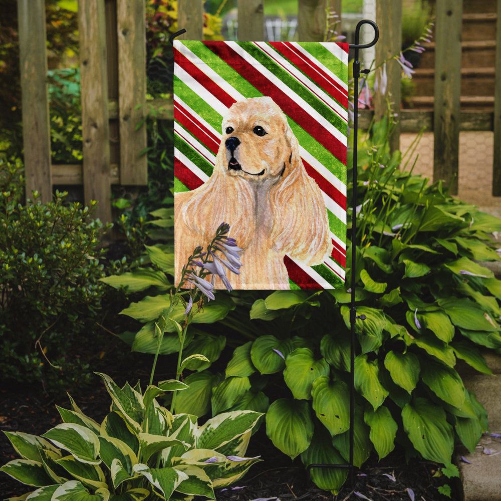Cocker Spaniel Candy Cane Holiday Christmas Garden Flag Mailbox Decorative Yard Banner Outside Patio Artwork for Flower Beds, Garden Size, Multicolor