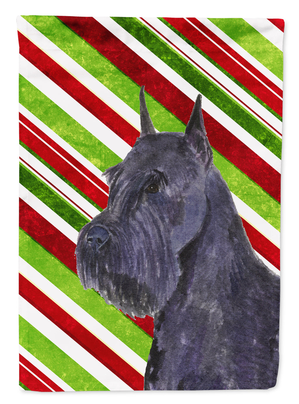 Schnauzer Candy Cane Holiday Christmas Garden Flag Mailbox Decorative Yard Banner Outside Patio Artwork for Flower Beds, Garden Size, Multicolor